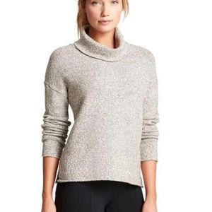 Athleta | Brindle Asymmetrical Turtleneck Sweater Neutral Small